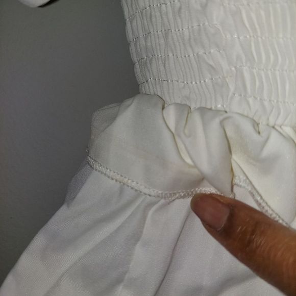 Square-Neck Bow Pleated Ruffle A-Line Mini Dress - Picture 7 of 13